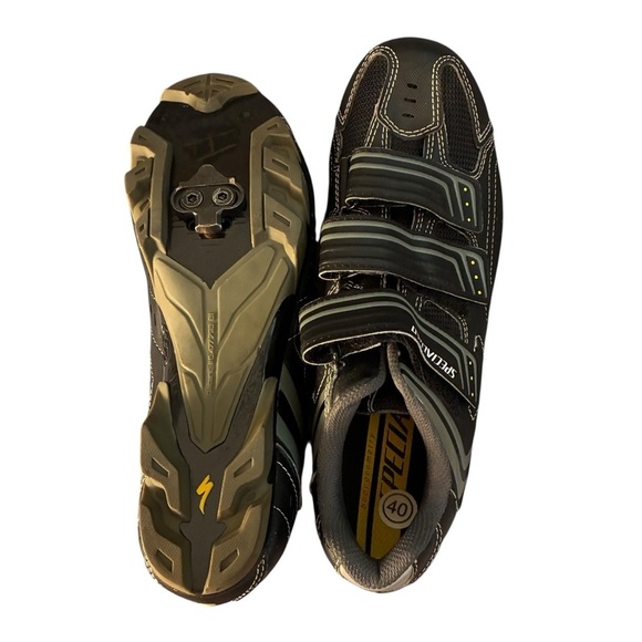 Men’s Specialized MTB Bike Cycling Shoes Gray on black Sz 40 - Picture 3 of 7
